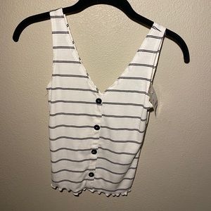 Stripped Button Up Tank